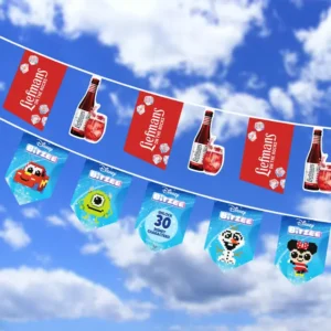 Flag line die-cut shapes