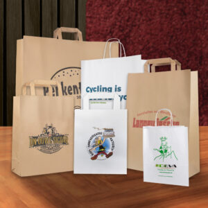 Paper carrier bags twisted/flat folded handle